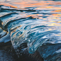 Coastal Wall Art - Original Art Prints - Oil Paintings Sunshine Coast - Oil Painted Wave - Sunset wave painting - Original Surf Art - Original Surf Prints - Original Ocean Art - Surf wave art - Surf Photography