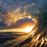 Sunset Wave Print - Coastal Wall Art - Surf Photography Australia - Australian Waves - Sunshine Coast Image - Waves on the Sunshine Coast - Sunset Barrel Print - Barrel Lookout Shot - Surf Wall Art - Golden Beach Wall Art - Golden Wave Art - Photography Sunshine Coast - Point Cartwright