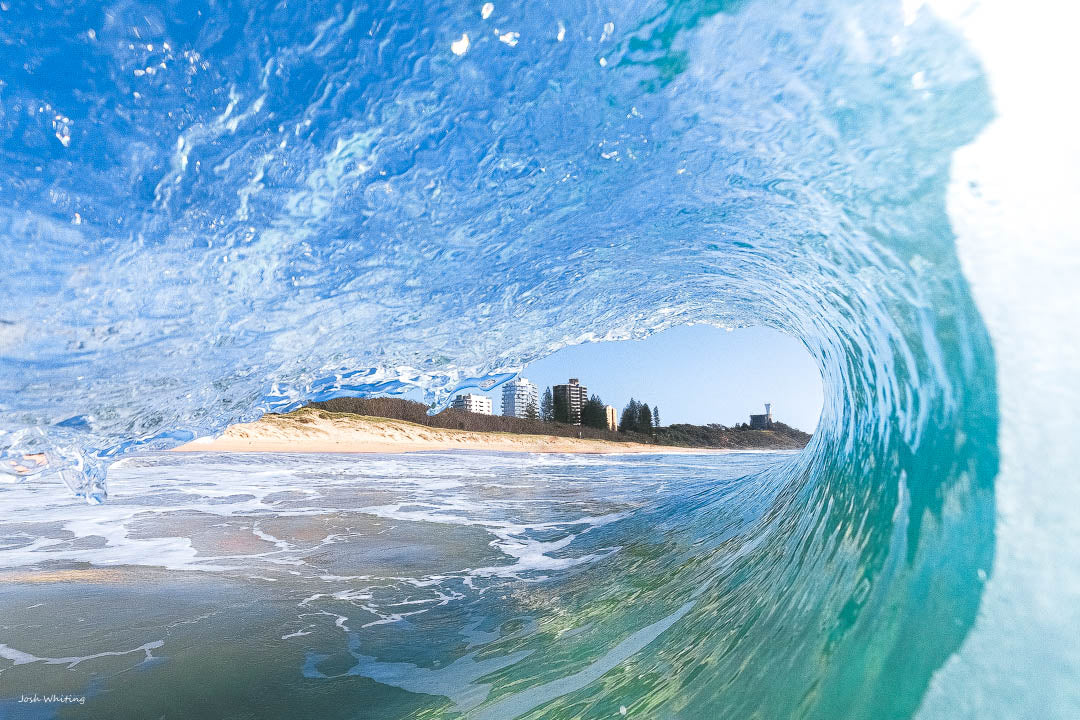 Kawana Beach image - Buddina Beach - Coastal Wall Art - Blue Artwork - Australian Surfers - Shore Break Wave - Sunshine Coast Wall Art - Sunshine Coast Photography - Kawana Beach Shore break - Josh Whiting Photos - Point Cartwright lighthouse