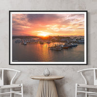 Mooloolaba Beach sunset print - Boat sunset wall art - Sunshine Coast Wall Art - Ready to hang Framed print - Mooloolaba Beach Framed Print black - Nautical Wall Art