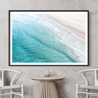 Modern Art Prints - Big Photo Prints - Photo Prints Online - Glass Framed Print - Australian Photography Print - Sunshine Coast Printing and Framing - Black Framed artwork - Aerial Beach Photography