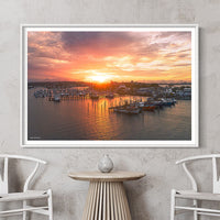 Mooloolaba Beach sunset print - Boat sunset wall art - Sunshine Coast Wall Art - Ready to hang Framed print - Mooloolaba Beach Framed Print white - Nautical Wall Art