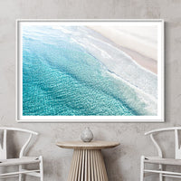 Large Abstract Wall Art - Rainbow Beach Australia - Clear Water Print - Beach photography Print - Framed Beach Print - White Framed Wall Art - Beach Aerial Art - Sunshine Coast photography