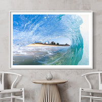 Blue Wave Image - Surf Photography Print - Underwater Photography - Shore Break Wave - Photography and Videography Sunshine Coast - Australian Wall Art - Aus Art Prints