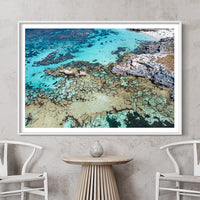 Western Australia Wall Art - Rottnest Island - Coastal Wall Art - Framed Aerial Pictures - Western Aus Pictures - Coastal Decor - Beach Aerial Photography - Aerial Photographer - Minimal Wall Art - Abstract Ocean Art - Coral Reef Wall Art