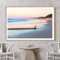 Surfboard Wall Art - Framed Surf Art - Beach Photography Print - Single Fin Surfboard - Thomas Surfboards - Malibu Longboard - Australian photography Print - Australian Landscape Photography