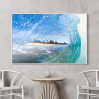 Ocean canvas - Ocean wave print - Modern Wall Art - Minimal Wall Art - Minimal Decor - Light coloured artwork - Prints for sale Sunshine Coast - Prints online - Beachy prints for sale - Sunshine Coast Image - Waves on the Sunshine coast - Original prints - Canvas prints online - Extra large wall art for sale