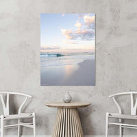 Pastel Beach Print Sunshine Coast - soft pastel wave photography - gallery wrap canvas print - portrait coastal wall art - dreamy beach photography - buy canvas prints online - Josh Whiting Photos