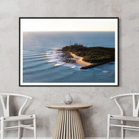 Point Cartwright headland aerial photography - Sunshine Coast Queensland coastal print - black framed landscape print - contemporary wall art Australia - fine art aerial photography print - archival coastal print - Josh Whiting Photos