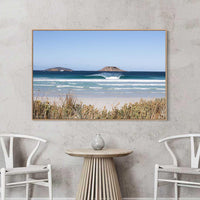Right hand beach break Esperance Western Australia - surf photography - oak floating frame canvas print - extra large coastal wall art - Australian surf photography print - beach decor - Josh Whiting Photos