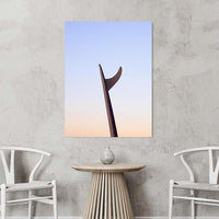 Single fin mal surfboard sunrise photography - gallery wrap canvas print - minimalist surf art - portrait coastal wall art - abstract surf photography print - Australian surf culture - Josh Whiting Photos