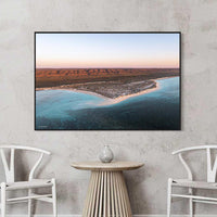 Exmouth Western Australia - Cape Range National Park drone photography - black floating frame canvas print - large format coastal wall art - buy canvas prints online - Josh Whiting Photos