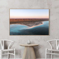 Ningaloo Nyinggulu Reef Western Australia - aerial beach photography - oak floating frame canvas print - extra large wall art - gallery wall - Australian photography art - Josh Whiting Photos