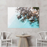 Gallery wrap canvas print, WA coastal wall art showing white sand dunes rolling down to Duke of Orleans Bay