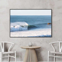 Black floating frame canvas, a striking option for this Australian surf photography print