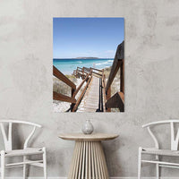 Gallery wrap canvas print, Western Australia beach wall art with turquoise water
