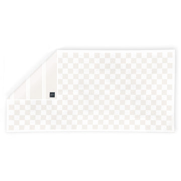 cream beach towel - wet ivy towels - wet ivy sand free beach towel - fast dry towel - fast drying beach towel - checkered beach towel - checkered towel - cream checker towel - striped beach towel - towel with stripes - large beach towel - microfibre beach towel - youthful beach towel - plain beach towels - minimalistic towel 