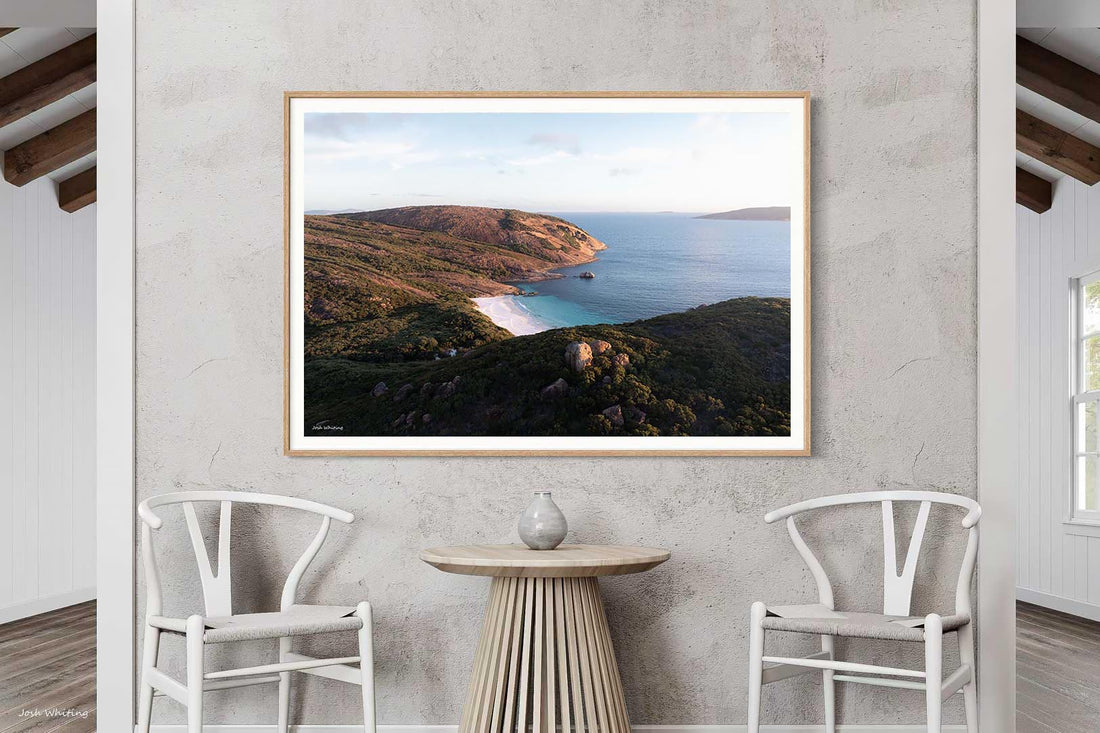 Little Hellfire Bay Cape Le Grand sunset photography - Esperance WA coastal landscape print - oak framed print - extra large landscape wall art - Western Australia photography - framed prints online Australia - Josh Whiting Photos