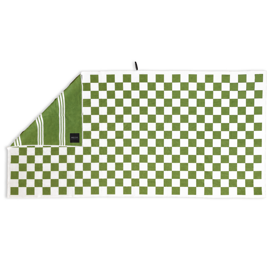 beach towels on sale - large beach towels - sand free beach towels - green checkered towels - checkered beach towels - personalised beach towels - swimming towels - fast drying towels - quick dry towel