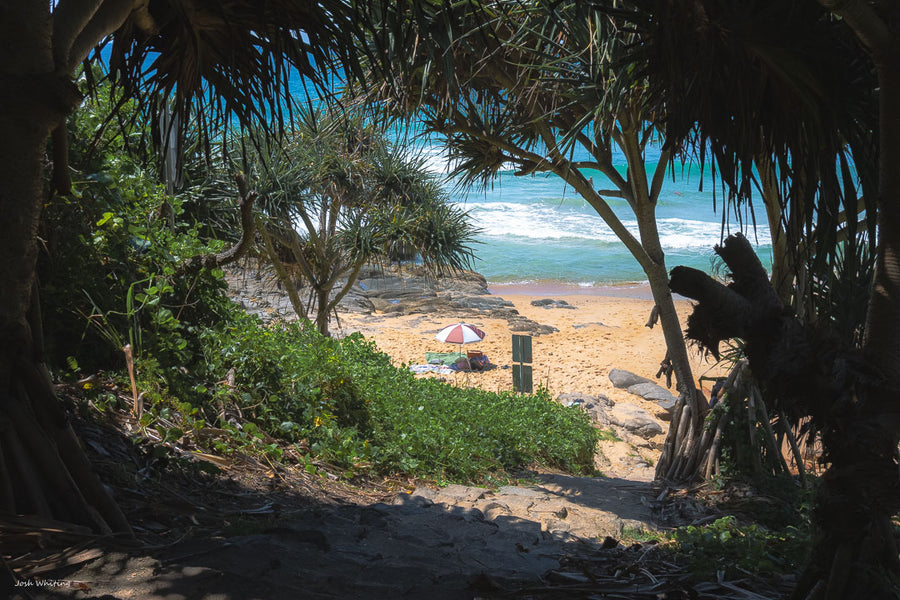 Coolum Beach Print - Sunshine Coast Photography - Sunshine Coast Wall Art - Coastal Photography Print - Painted Photo art - Framed photo print Australia - Oak framed Print - framed canvas print