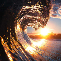 Mooloolaba Beach Print - Australian Photography Prints - Sunshine Coast Photography - Josh Whiting Photos - Golden Sunset Wave - coastal wall art - sunset wall art - sunset landscape prints - orange wall art 
