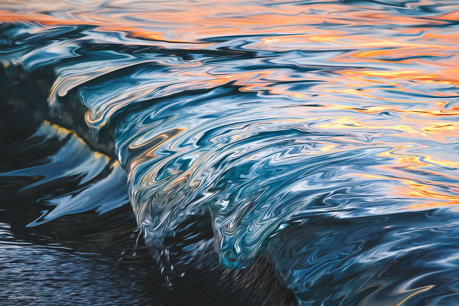 Coastal Wall Art - Original Art Prints - Oil Paintings Sunshine Coast - Oil Painted Wave - Sunset wave painting - Original Surf Art - Original Surf Prints - Original Ocean Art - Surf wave art - Surf Photography