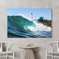 Canvas Prints Australia - Australian Wall Art - Metal Prints - Wave Wall Art - Coastal Decor - Point Cartwright Light house - Extra Large Wall Art - Beach Photography Print - Australian Canvas - Australian Framed Prints - Minimal Framed Art - Sunshine Coast Photography