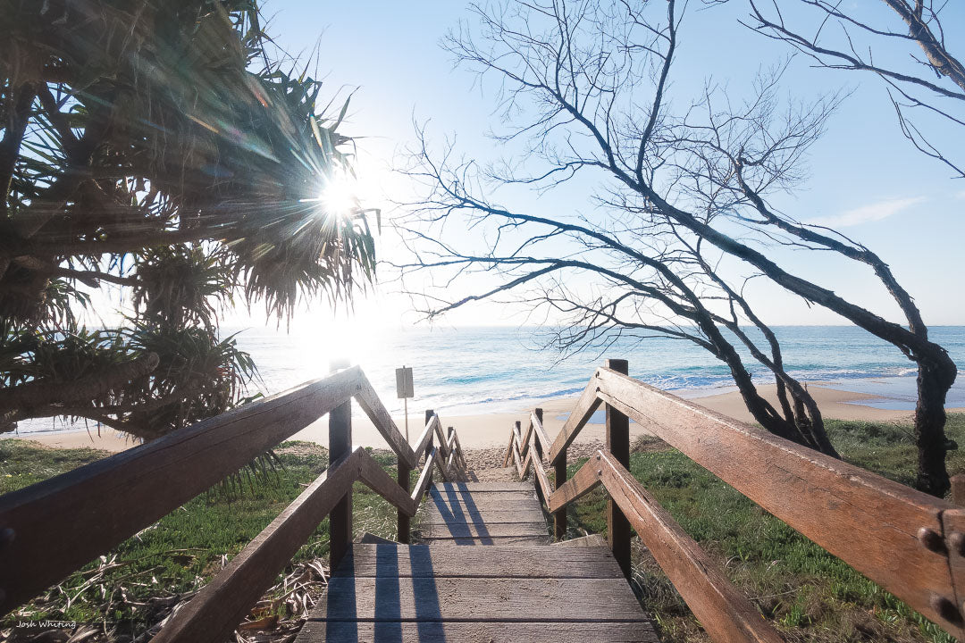 Sunshine Coast Photography - Beach Prints - Beach access - Landscape Prints - Stair way to the Beach - Coastal Artwork - Landscape Wallart - Coastal Wall Art - Coastal Decor - Kawana Beach Wall Art - Bokarina - Kawana - Point Cartwright  - Beach Photography Print