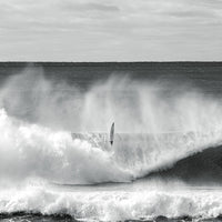 Black and White Wall Art - Black and White Surf Print - Surfer bailed on pumping wave on the sunshine coast - Sunshine Coast Surf art - Surfboard wave photography print - Australian wall art - Local artist - Surfboard Wall Art - Surfing QLD - Surfing Aus - Surf Photography - Black and White surf print - Retro surf poster