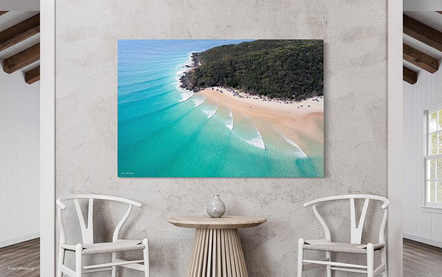 Australian Beach Art - Aerial Beach print - Double Island Point - Noosa Wall Art - Australian Surfing - Best Surfing Waves - Longest Wave to surf - Learn to surf Sunshine Coast - framed canvas prints  - Canvas Printing Near me - Abstract Canvas Art - Blue Wall Art - Surf Photography - Aerial Surf Prints - Aerial Wall Art - Wall Hangings Sunshine Coast - Sunshine Coast Printing and Framing 