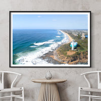 Coastal Wall Art - Black framed Artwork - Sunshine Coast Images - Big framed prints - Blue Photo art - Black framed print