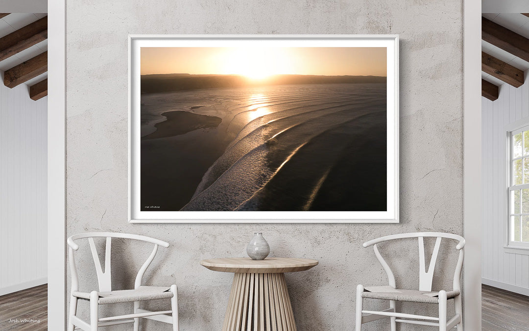 Perfect Surf Australia - Noosa Wall Art - Noosa Photography Prints - Noosa Artwork - Sunshine Coast Photography - Rainbow Beach Prints - Rainbow Beach Image - Surf Aerial - Aerial Surf Art - Framed Surf Art - White Framed Surf Art - Surfing in Australia