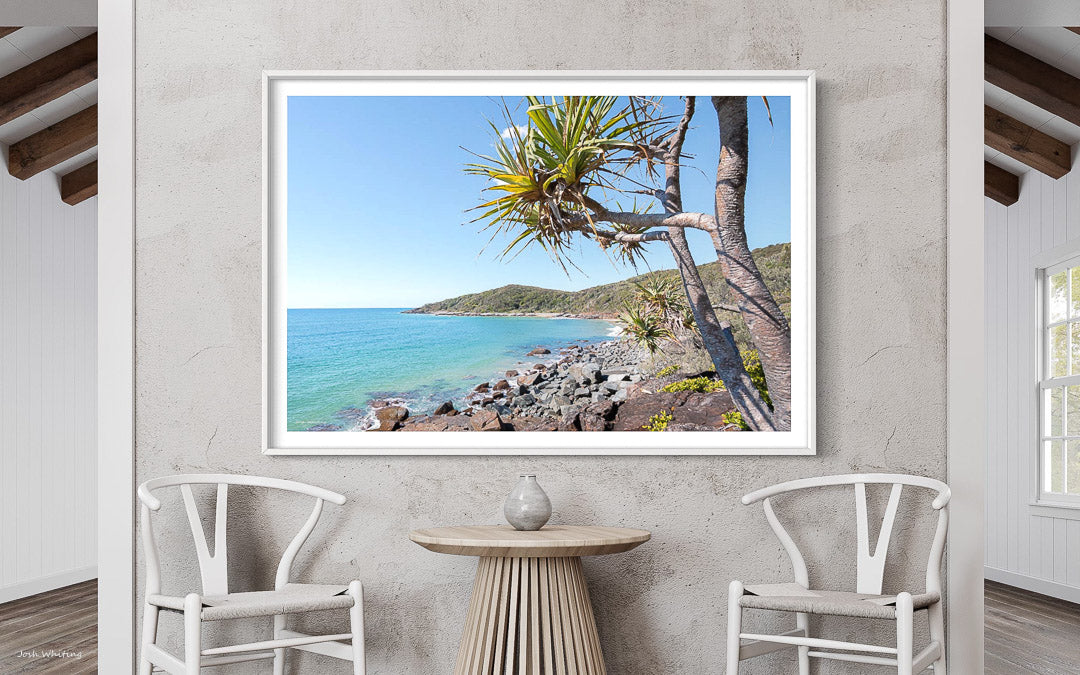 Coastal Wall Art set of 2 - Framed Coastal Wall Art - Coastal Wall Art above bed - Noosa National Park. -Tea Tree Bay Wall Art