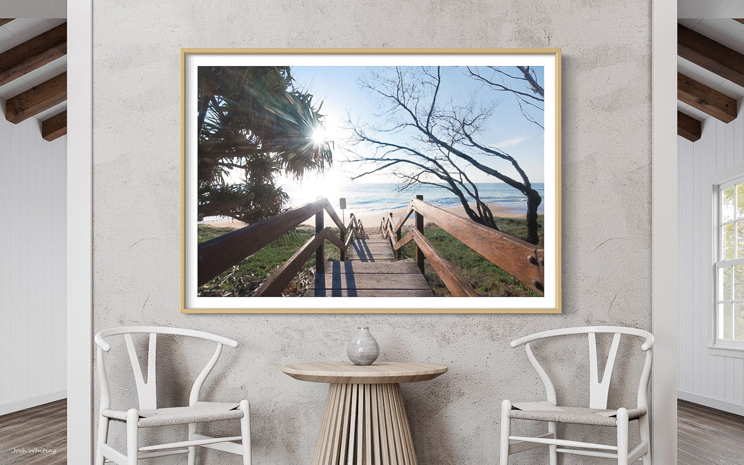 Custom Wall Art - Digital File Art Download - Neutral Wall Art - Beach canvas - Stairway beach print - Stair case to the beach - Sunshine Coast - Sunshine Coast Wall Art - Australian Wall Art - Stairway Heaven - 