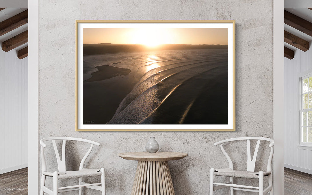 Framed Surf Print - Surfer Photo Art - Surf Prints Australia - Swell Lines - Double Island - Double Island Camping - Rainbow Beach Surf - Rainbow Beach 4x4 - Double Island 4x4 - Surfing Queensland - Framed Ocean Art - Aerial Surf Print - Surf Wall Art - Surfer Wall Art