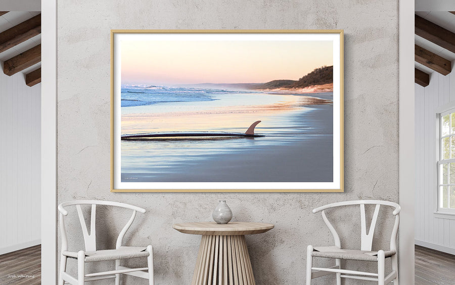 Surfboard Wall Art - Framed Surf Art - Beach Photography Print - Single Fin Surfboard - Thomas Surfboards - Malibu Longboard - Australian photography Print - Australian Landscape Photography 