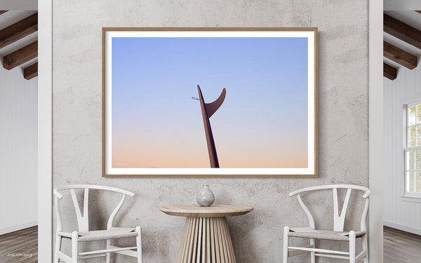 Surf Art - Surf Art Australia - Minimalistic Artwork - Surfboard Wall Art - Coastal Wall Art - High Quality Prints - Printing and Framing Sunshine Coast - Sunshine Coast Wall Art - Australian Wall Art - Malibu Ocean - Single Fin Surfboard 