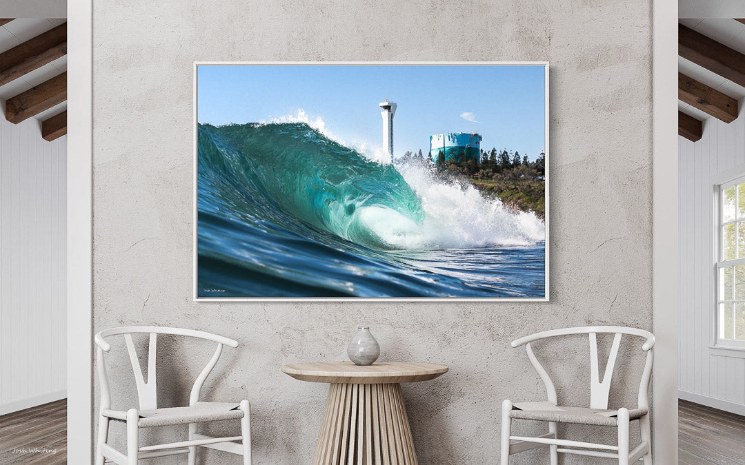 Framed Canvas Print - Point Cartwright image - Point Cartwright Light House - Local Artwork - Buy Art near me - Sunshine Coast Printing and Framing - Prints Online - Canvas Wall Art - Surf Photography