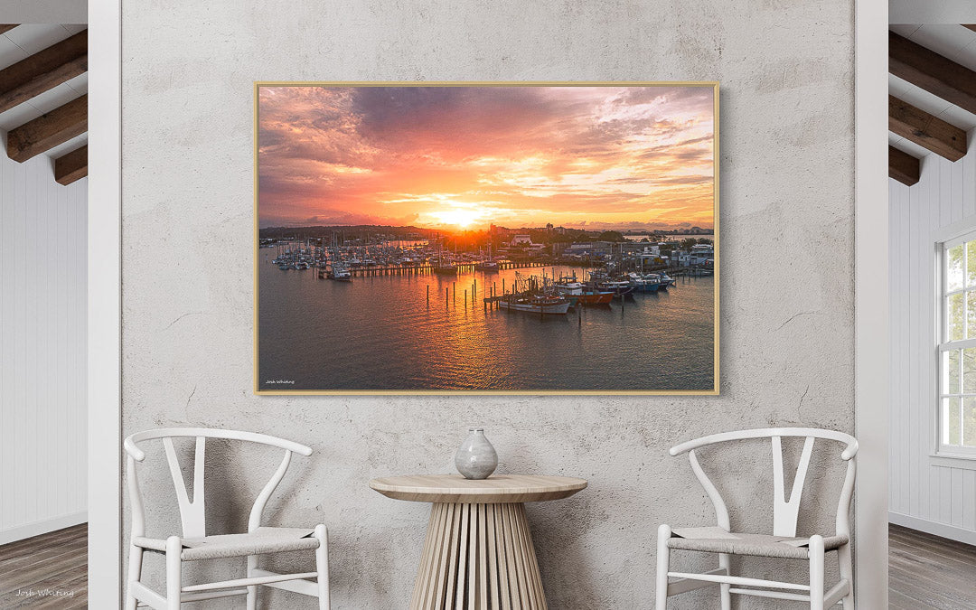 Floating frame canvas print - Oak frame - Coastal Wall Art - Australian wall art - Cheap Prints Australia - Large Wall Art Prints