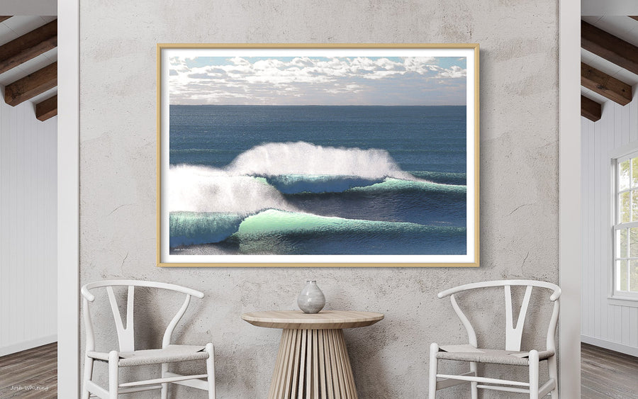 Framed Paintings Australia - Oak framed wall art - Limited Edition Artwork - Limited Editions Prints Sunshine Coast - Sunshine Coast Art and Framing - Coastal Wall Art - Large original prints - Abstract Wall Prints - Oak Framed Coastal Artwork - Blue coloured prints - Beach Themed artwork 