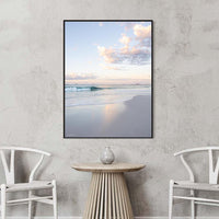 Pastel Beach Print Queensland - beach photography - black floating frame canvas print - extra large coastal wall art - minimalist beach print - portrait photography print - Josh Whiting Photos