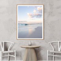 Pastel Beach Print  - sunshine coast photography - oak framed print - portrait coastal wall art - serene beach photography - sunshine coast photographer -  fine art coastal print - Josh Whiting Photos