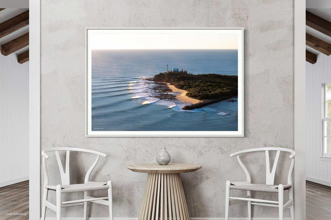 Point Cartwright Sunshine Coast QLD - aerial coastal landscape photography - white framed landscape print - Hamptons wall art - large format framed print Australia - Queensland photography print - Josh Whiting Photos