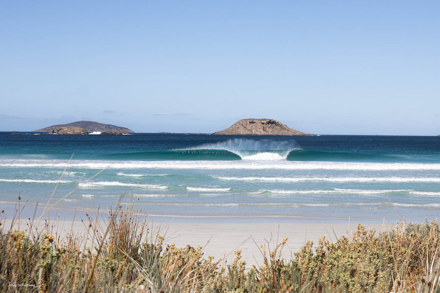 ight hand beach break Esperance Western Australia - surf photography - Cape Le Grand WA - granite islands - coastal scrubland - wave photography print - Josh Whiting Photos