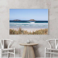 Esperance WA surf photography - right hand beach break - white floating frame canvas print - coastal wall art - wave photography print - beach house wall art - Josh Whiting Photos