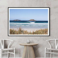 Right hand beach break Western Australia - Esperance surf photography - black framed print - large format wave photography - coastal wall art - buy framed prints online - Josh Whiting Photos