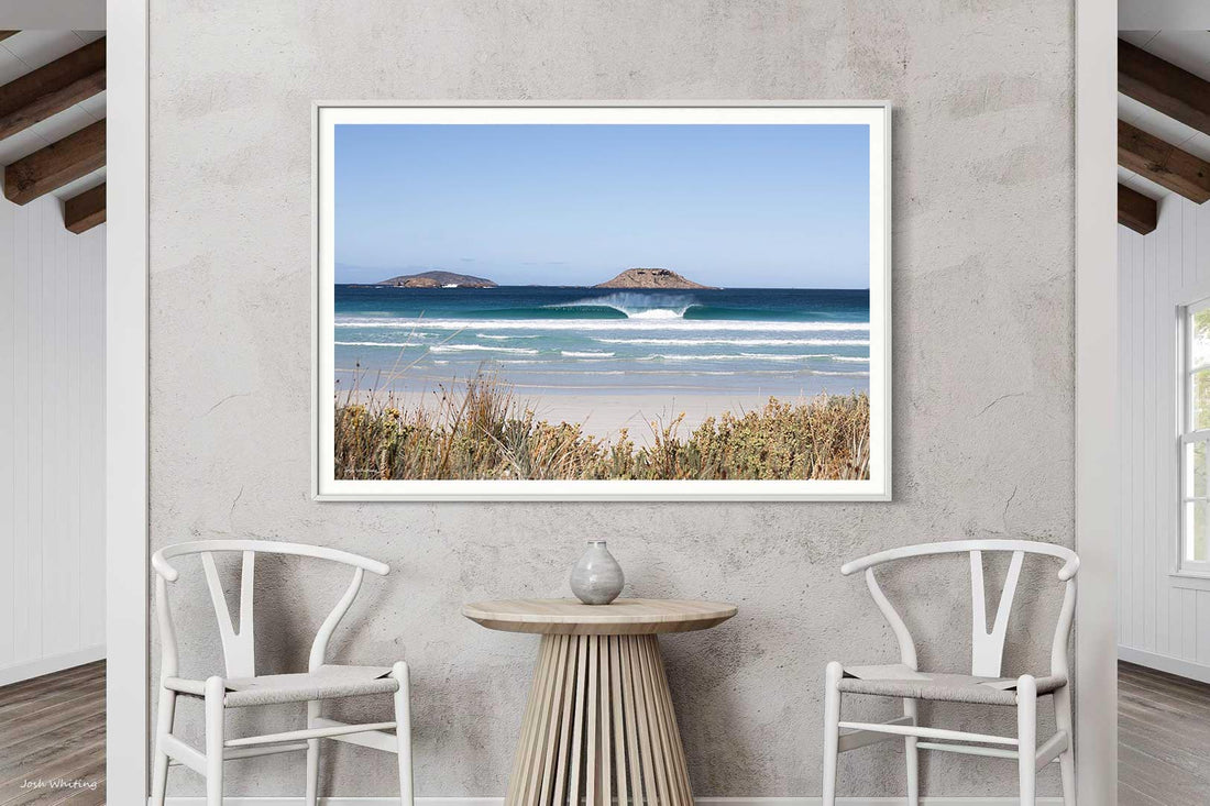 Right hand beach break - Esperance photography - Western Australia Prints - surf wave photography - white framed print - coastal wall art - beach break photography print - Australian surf photography - Josh Whiting Photos