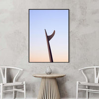 Single fin mal surfboard photography - black floating frame canvas print - abstract surf art print - extra large portrait wall art - neutral surf photography - buy canvas prints online - Josh Whiting Photos