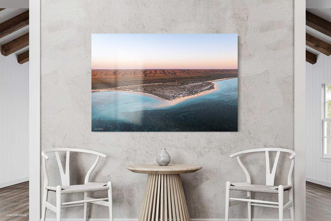 Ningaloo Reef Exmouth WA - UNESCO World Heritage coastal photography - frameless acrylic print - premium large format wall art - aerial drone photography print - Josh Whiting Photos