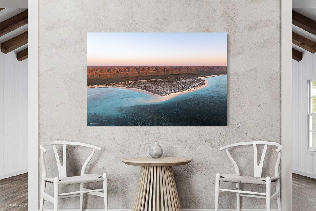 Turquoise Bay Exmouth - Ningaloo Reef Coral Coast - gallery wrap canvas print - extra large coastal wall art - biophilic wall art - fine art aerial photography - Josh Whiting Photos